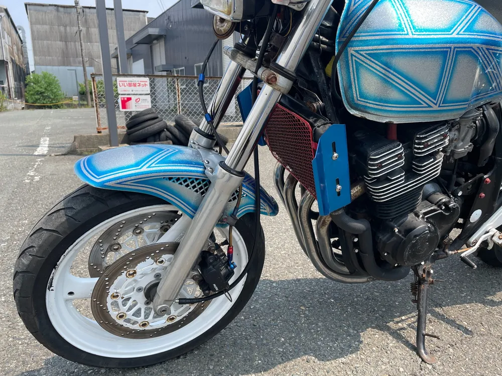 Suzuki GSX400 Impulse 1996, silver / blue lame, фото 11