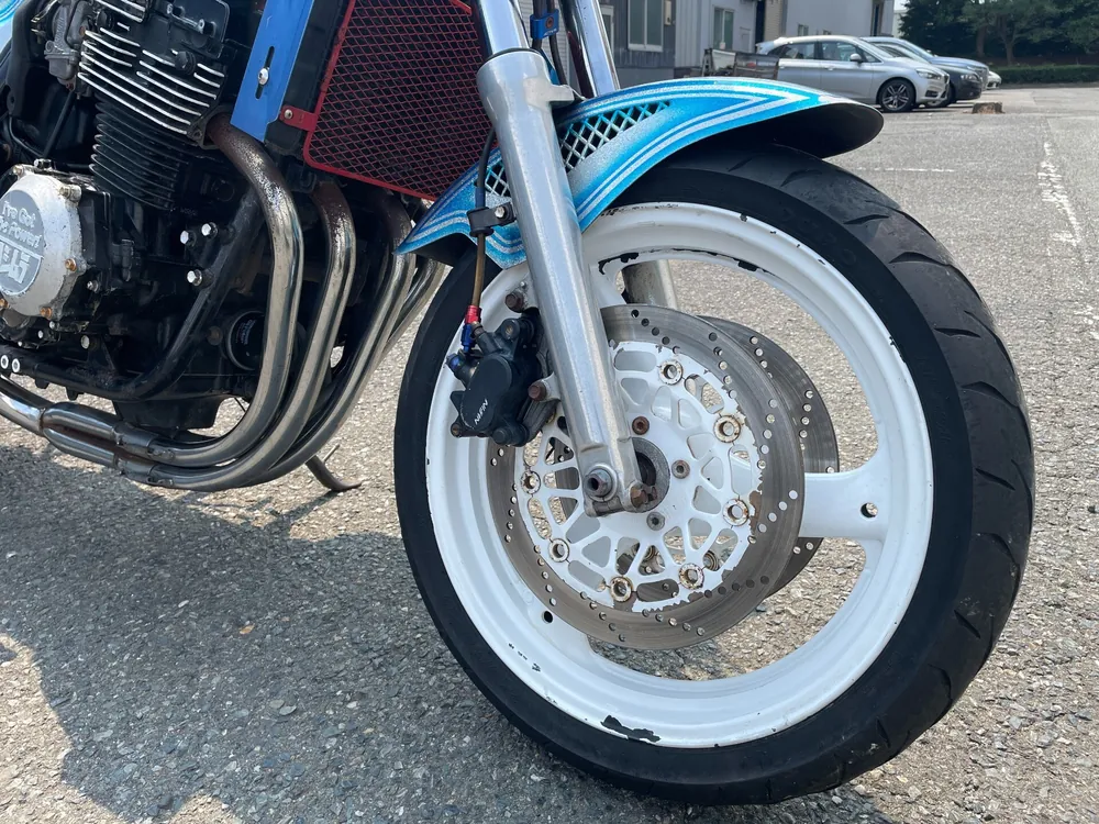 Suzuki GSX400 Impulse 1996, silver / blue lame, фото 9