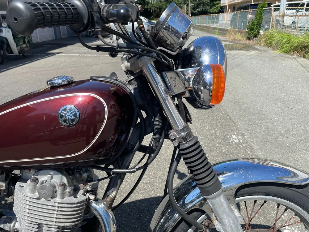 Yamaha SR400 2015, dark red wine, фото 10