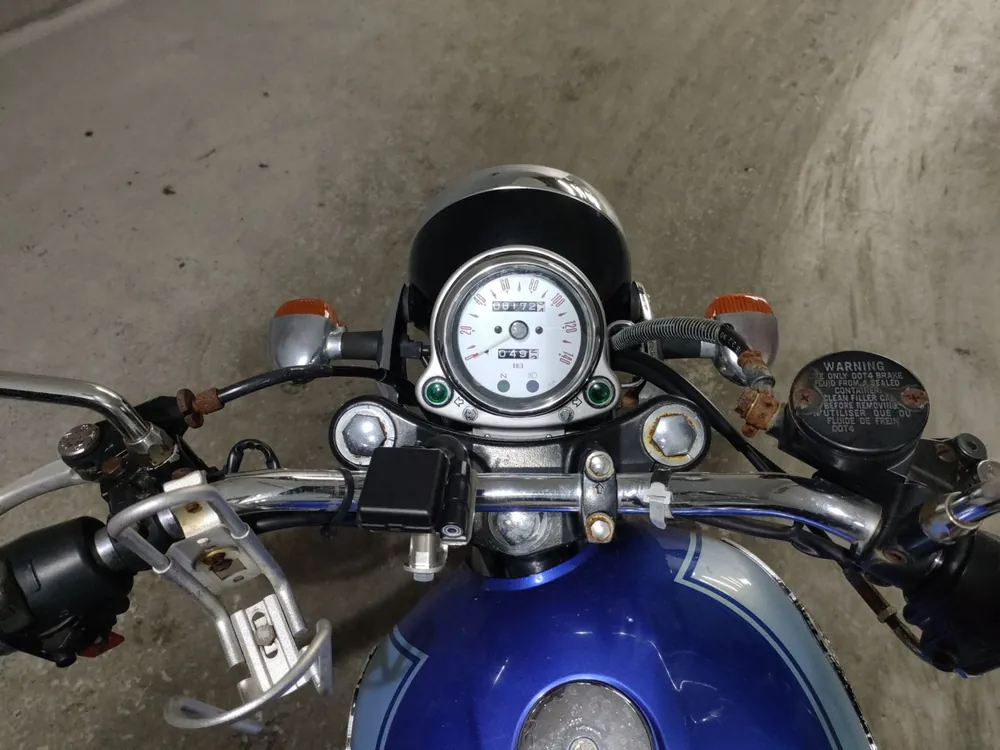 Kawasaki Estrella, чёрный, синий, фото 5