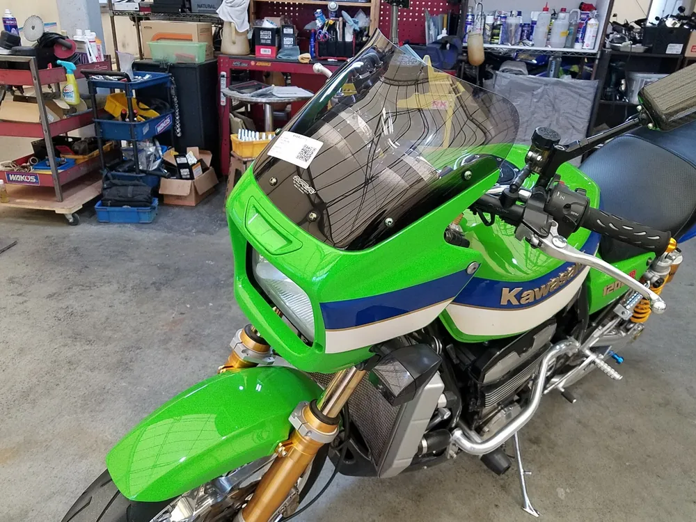 Kawasaki ZRX1100 2000, белый, lime, синий, фото 5