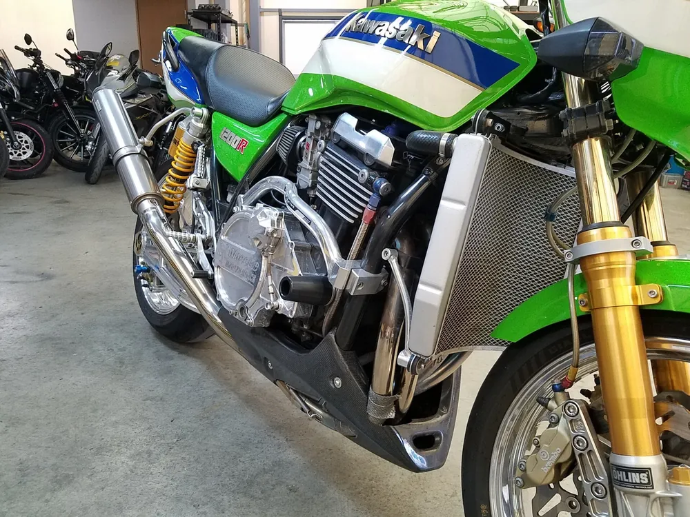 Kawasaki ZRX1100 2000, белый, lime, синий, фото 7