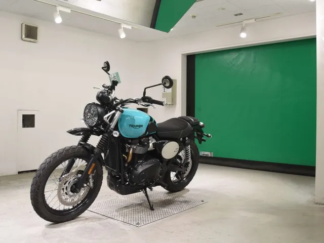 Triumph Scrambler 2025, black | blue, фото 4