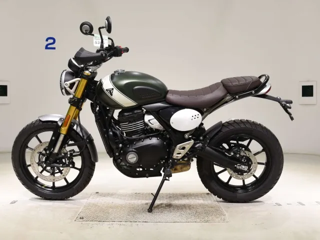 Triumph Scrambler 400 X 2026, white | green, фото 2
