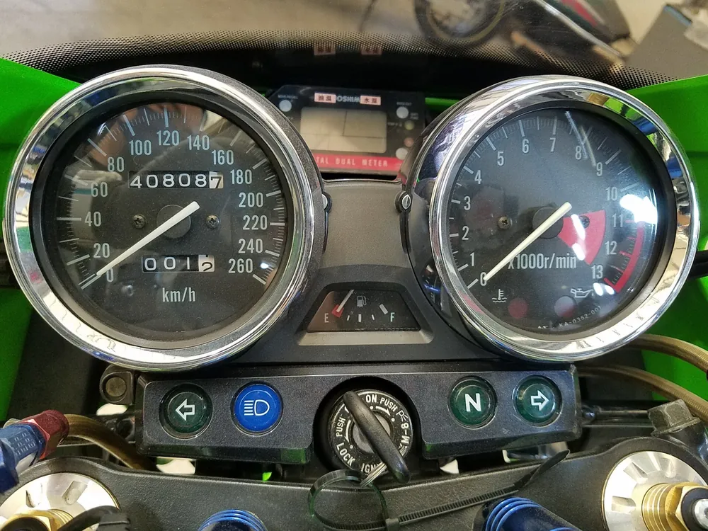 Kawasaki ZRX1100 2000, белый, lime, синий, фото 3