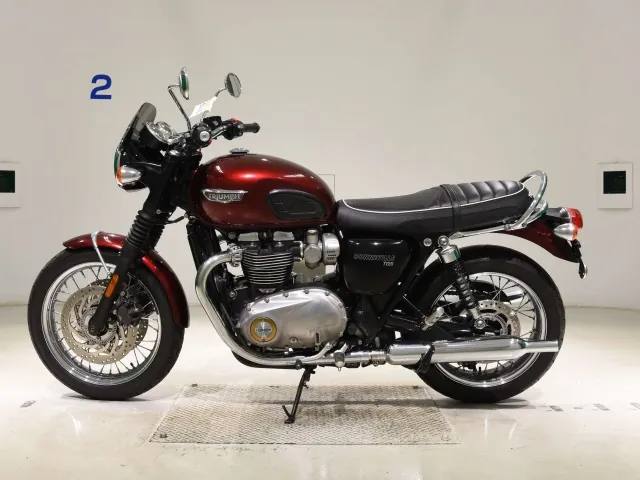 Triumph Bonneville T120 2016, бордовый, фото 2