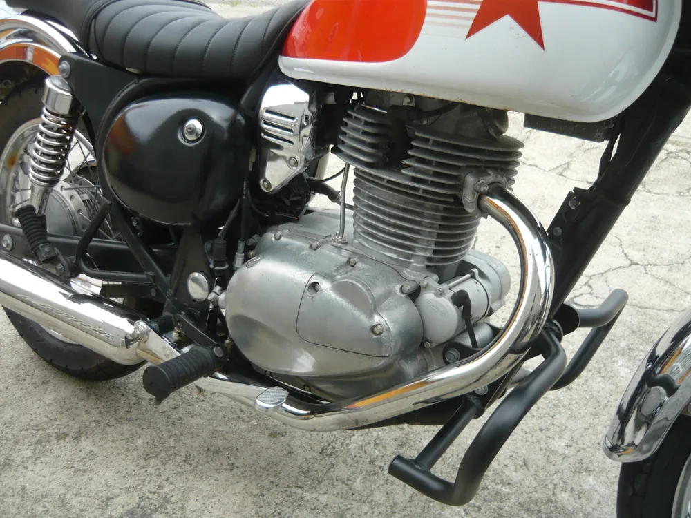 Kawasaki Estrella, белый, оранжевый, фото 5