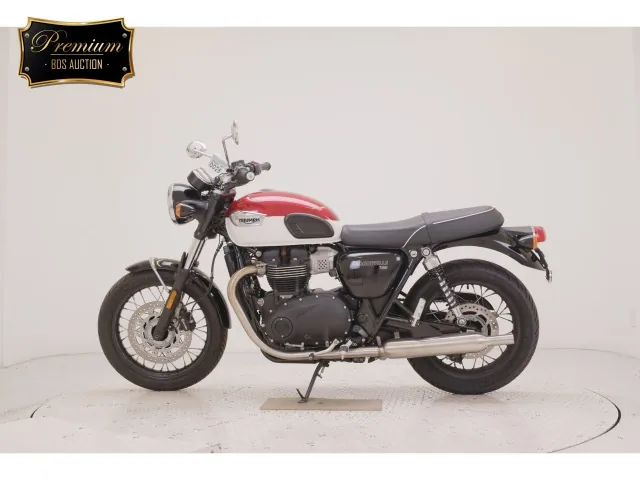 Triumph Bonneville T100 2022, white | red, фото 2