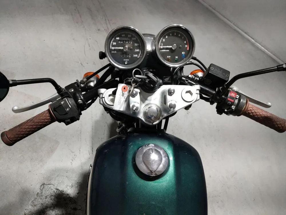 Honda CB400SS, зелёный, бежевый, фото 5