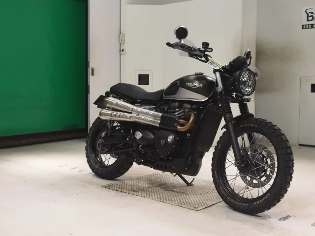 Triumph Scrambler 2018, белый, зелёный, фото 3