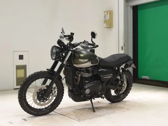 Triumph Scrambler 2018, белый, зелёный, фото 4