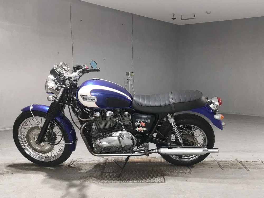 Triumph T100 Bonneville 2004, white / blue, фото 2