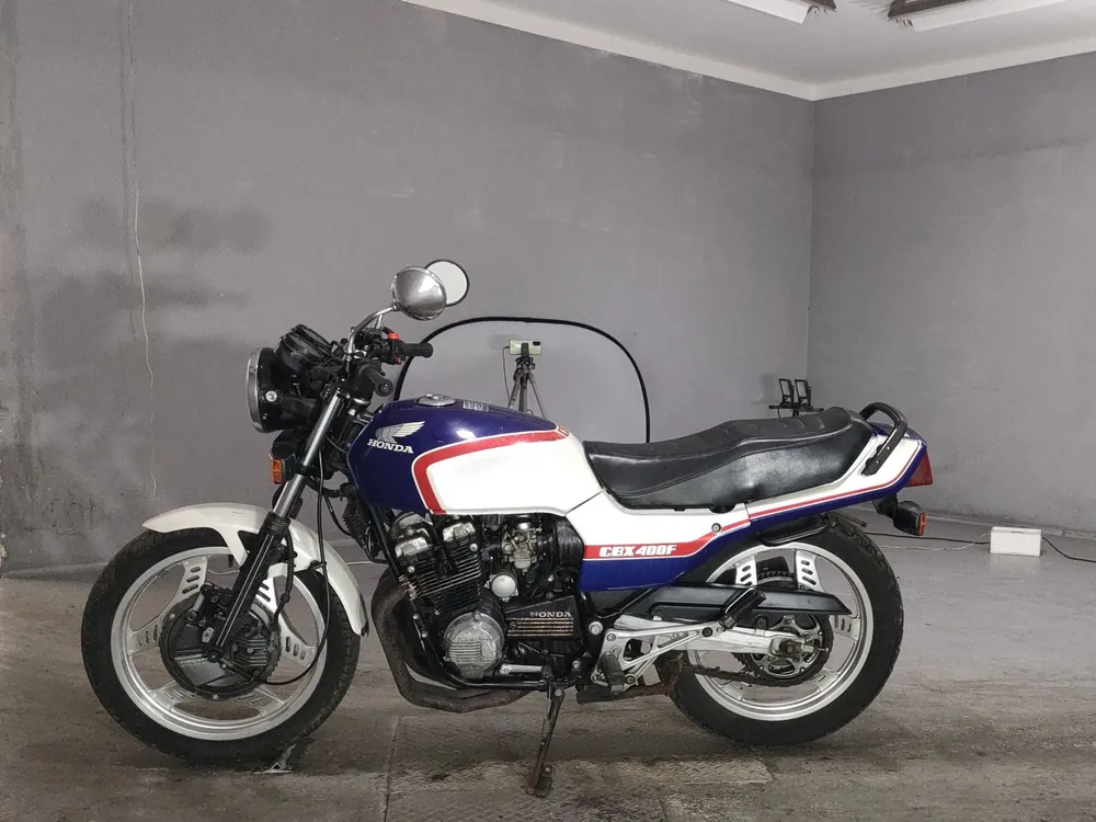 Honda CBX400F, белый, синий, фото 2